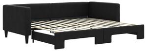 VidaXL Divano letto estraibile Nero 90x200 cm Tessuto