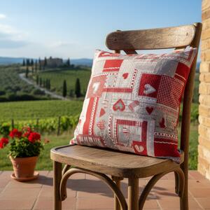 Federa cuscino patchwork rosso