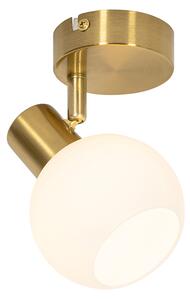 Faretto Art Déco oro con vetro opalino orientabile - Anouk