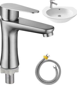 Rubinetto per vasca in acciaio inossidabile in stile moderno con tubo di raccordo da 60 cm