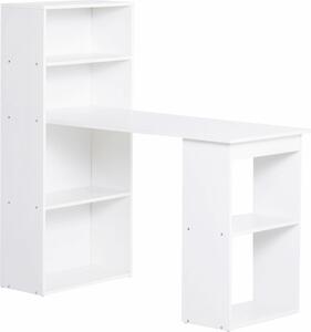 Fortuna Lai Scrivania Tavolo da cucina con scaffale 120x55 cm Scrivania per computer Tavolo per laptop Tavolo da lavoro in bianco per ufficio e home office