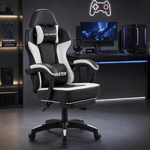 Sedia da ufficio ergonomica con poggiapiedi, sedia da scrivania resistente fino a 150 kg, sedia da gaming in ecopelle, poltrona girevole ergonomica per ufficio domestico e giocatori