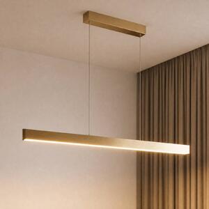 Lampada a sospensione Mylosh Lucande, dimmerabile, Ottone / Oro, Soggiorno / Sala da pranzo, Alluminio, Moderno, Lampada a sospensione