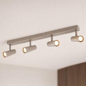 Faretto da soffitto Lindby Iluna, a 4 luci, marrone caffè, GU10 Iluna Lindby, dimmerabile, Marrone / Ruggine, Soggiorno / Sala da pranzo, Metallo, Moderno, Faretto