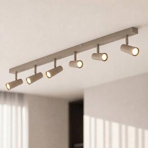Faretto da soffitto Lindby Iluna, a 6 luci, marrone caffè, GU10 Iluna Lindby, dimmerabile, Marrone / Ruggine, Soggiorno / Sala da pranzo, Metallo, Moderno, Faretto