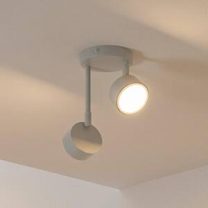 Faretto da soffitto Nemo, a 2 luci, grigio-beige, orientabile, GX53 Nemo SIGMA, dimmerabile, Crema / Ambra, Soggiorno / Sala da pranzo, Metallo, Moderno, Faretto