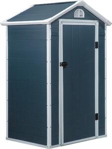 Fortuna Lai Casetta da giardino Casetta per attrezzi con finestra di ventilazione Tetto a falda unica Metallo Grigio 134 x 104 x 204 cm per giardino e esterni