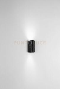 Applique zeno round nero 2 luci attacco gu10 ip65 biemissione