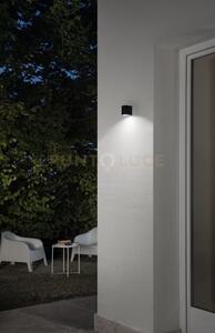 Applique zeno round nero 1 luce attacco gu10 ip65 h.8cm