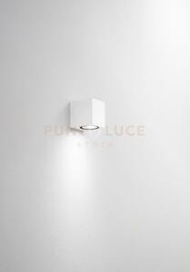 Applique zeno square bianco 1 luce attacco gu10 ip65 h.8cm