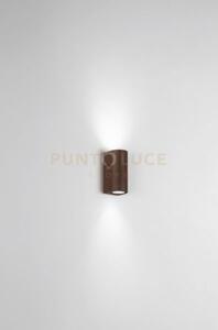 Applique zeno round corten 2 luci attacco gu10 ip65 biemissione