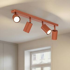 Faretto da soffitto Zoom, a 4 luci, rosso, acciaio, GU10 Zoom SIGMA, dimmerabile, Rosso, Soggiorno / Sala da pranzo, Metallo, Moderno, Faretto