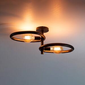 ZIJLSTRA Plafoniera soffitto Pebble, dimmerabile, Nero, Soggiorno / Sala da pranzo, Metallo, Moderno, Plafoniera