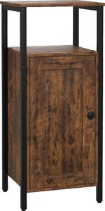 Fortuna Lai Tavolino, tavolino da salotto in design industriale, tavolino da caffè con ripiano regolabile, per soggiorno, camera da letto, 34 x 30 x 80 cm, marrone rustico