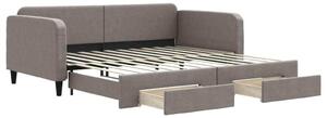 Divano Letto Estraibile con Cassetti Tortora 100x200 cm Tessuto