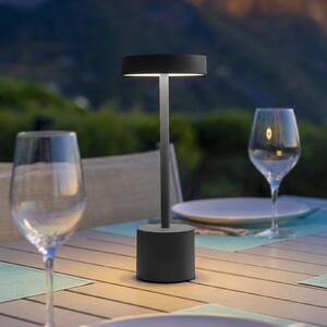 Lumisky Lampada LED da tavolo ricaricabile Roby, grigio scuro, altezza 30 cm, IP54 dimmerabile, Alluminio / Grigio / Zincato, Alluminio, Moderno