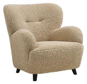Poltrona marrone chiaro con rivestimento in bouclé Lunaro – House Nordic