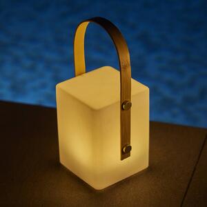 Lumisky Lampada LED da tavolo ricaricabile Tiky, bianca, altezza 27 cm, bambù/plastica dimmerabile, Legno chiaro, bambù