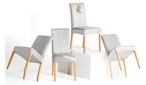 Set di coprisedia grigio chiaro con rivestimento elastico per sedie 4 pz 48 cm Sento – Restilo