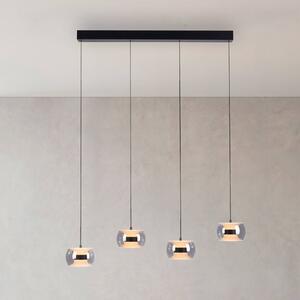Paul Neuhaus Lampada a sospensione Fumea, dimmerabile, Nero, Soggiorno / Sala da pranzo, Vetro, Lampada a sospensione