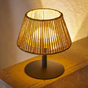 Lumisky Lampada LED da tavolo ricaricabile Raffy, antracite/marrone chiaro, altezza 22 dimmerabile, Nero, Metallo