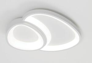 DUO PLAFONIERA APPLIQUE LED 24W LUCE CCT 3000K-4000K IN METALLO BIANCO DESIGN MODERNO