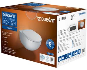 Duravit Architec WC suspendu Rimless Set 457209, rondelle et siège WC inclus, 45720900A1, 45720900A1