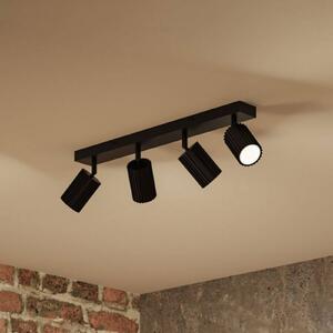 Paulmann Faretto da soffitto Lirena, nero opaco, lunghezza 53 cm, a 4 luci. dimmerabile, Nero, Soggiorno / Sala da pranzo, Metallo, Moderno, Faretto alogeno