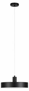 Lampada a sospensione Relaxdays, metallo, dimensioni: 115 x 32 cm, attacco E27, paralume piatto, lampada a sospensione moderna, nera