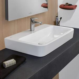 Villeroy & Boch O.novo - Lavabo da appoggio, 600x460 mm, senza sfioratore, foro per rubinetto, bianco alpino 4A416L01