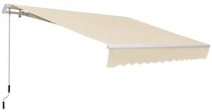 Outsunny Tenda da Sole per Esterno Avvolgibile a Bracci con Apertura a Manovella, 350x250 cm, Crema