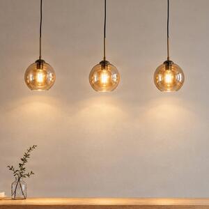 Lampada a sospensione in vetro Sofian Lindby, dimmerabile, Crema / Ambra, Soggiorno / Sala da pranzo, Vetro, Moderno, Lampada a sospensione
