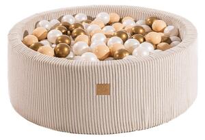 Piscina di palline color crema in velluto a coste ø 90x30 cm Montessori – Meowbaby