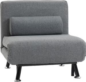 Fortuna Lai Poltrona letto Poltrona pieghevole con funzione letto, schienale regolabile, grigio scuro