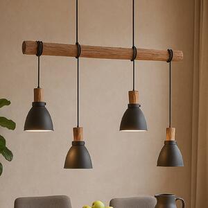 Lampada a sospensione Trebale Lindby, dimmerabile, Nero, Soggiorno / Sala da pranzo, Metallo, Scandinavo, Lampada a sospensione