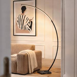 Lampada ad arco Kendra Lindby, dimmerabile, Nero, Soggiorno / Sala da pranzo, Metallo, Moderno, Lampada da terra