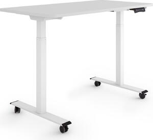 ESMART Germany ERX-122WG 120x60cm Grigio chiaro Scrivania ergonomica sit-stand su rotelle Regolabile elettricamente in altezza in modo continuo 78,5-127,5cm 3x memoria Promemoria attività Doppio motore Montaggio rapido