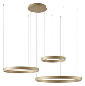 Lampada a sospensione Quitani, Aureon, dimmerabile, Dorato / Ottone, Soggiorno, Alluminio, Moderno