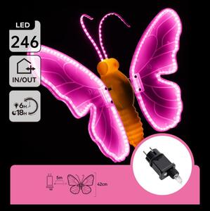 Aigostar - LED decorazione natalizia da esterno 234xLED IP44 farfalla rosa