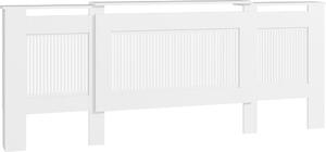 Fortuna Lai Copriradiatore estraibile Copriradiatore con ripiano, lamelle, copriradiatore Copertura per radiatore Copriradiatore 125-201 x 19 x 81,5 cm Bianco