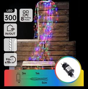 Aigostar - Catena luminosa natalizia LED per esterni 300xLED/8 funzioni 4m IP44 multicolore