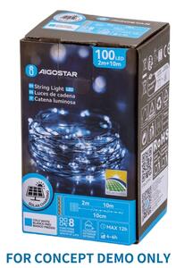 Aigostar - LED Catena luminosa natalizia da esterno 300xLED/8 funzioni 4m IP44 bianco freddo