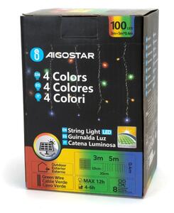 Aigostar - LED Catena luminosa natalizia da esterno 100xLED/8 funzioni 8x0,4m IP44 multicolore