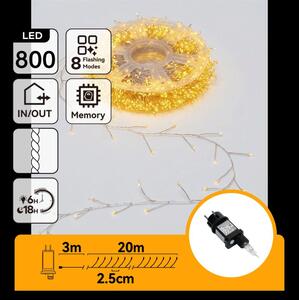 Aigostar - LED Catena luminosa natalizia da esterno 800xLED/8 funzioni 23m IP44 bianco caldo