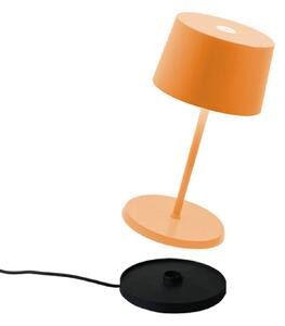 Zafferano Olivia mini lampada tavolo accu arancio