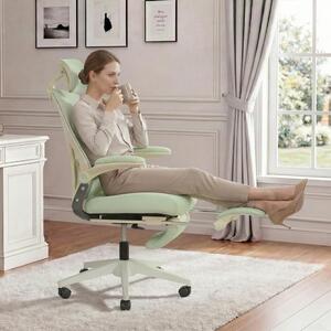 Sedia da ufficio ergonomica STILVORA, dotata di supporto lombare e poggiatesta 3D; sedia pieghevole con cuscino in schiuma e braccioli pieghevoli; sedia da scrivania con pedali
