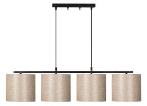 Lampadario nero con paralume in tessuto Baston – Opviq lights
