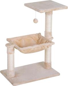 Fortuna Lai Albero tiragraffi per gatti con colonna in sisal Amaca in peluche Pannello truciolare Beige 50 x 36 x 70 cm