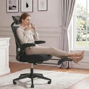 Sedia da ufficio ergonomica STILVORA, dotata di supporto lombare e poggiatesta 3D; sedia pieghevole con cuscino in schiuma e braccioli pieghevoli; sedia da scrivania con pedali