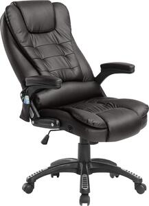 Fortuna Lai Poltrona massaggiante, poltrona da ufficio, sedia da ufficio, poltrona direzionale, poltrona da gaming con massaggio a 6 punti di vibrazione, funzione riscaldamento, rivestimento in ecopelle